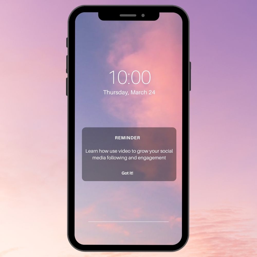 Purple Phone Reminder Video Notification Your Story (1000 x 1000 px) (1)