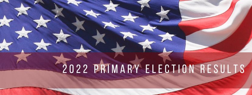 American flag with the text 2022 Primary Election Results over it